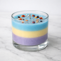 Hand‑Poured Layered Candle – Lavender, Lemon & Sky Blue | Premium Soy Wax |  | Set of 3 Novelty Candles | Soy Wax | Gift Set for Her