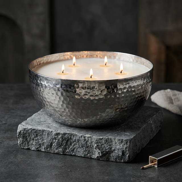 product hammered silver bowl 1