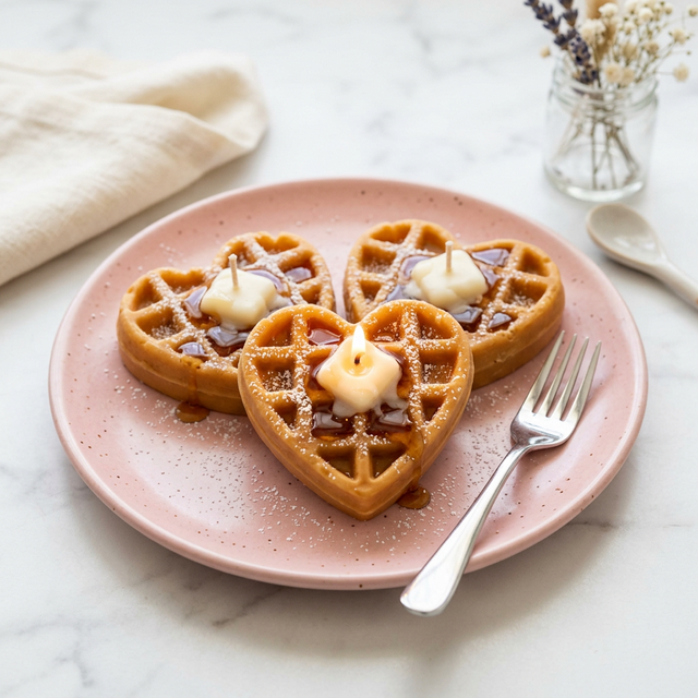 product heart waffle candle trio 1
