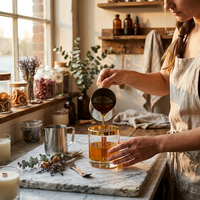 Artisan candle craftsmanship — Raha Moments